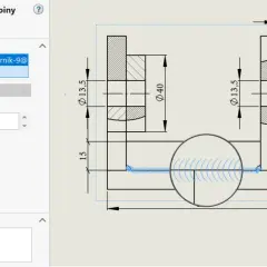 Parametry oznaczenia lica spoiny: ścieg ciągły, rozmiar 3.00mm. Widok przekroju dwóch elementów z wymiarowaniem.