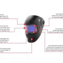 Kask spawalniczy Speedglas G5-02 z technologią Bluetooth, 4 czujnikami łuku i systemem wentylacji.