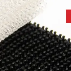 Zbliżenie na białe i czarne rzepy. Dowiedz się, jak wyczyścić rzepy, aby przywrócić im przyczepność. Logo 3M.