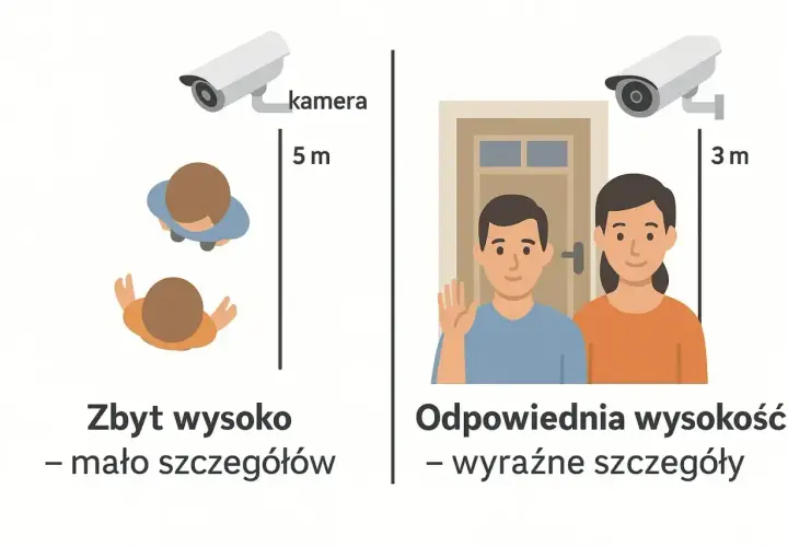 Kamery IP65 co oznaczają? Montaż na 3m zapewnia wyraźne szczegóły, na 5m - mało.
