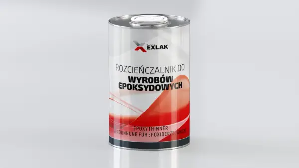 Puszka rozcieńczalnika epoksydowego EXLAK. Szukasz, czym zastąpić rozcieńczalnik epoksydowy? Ten produkt jest odpowiedzią.